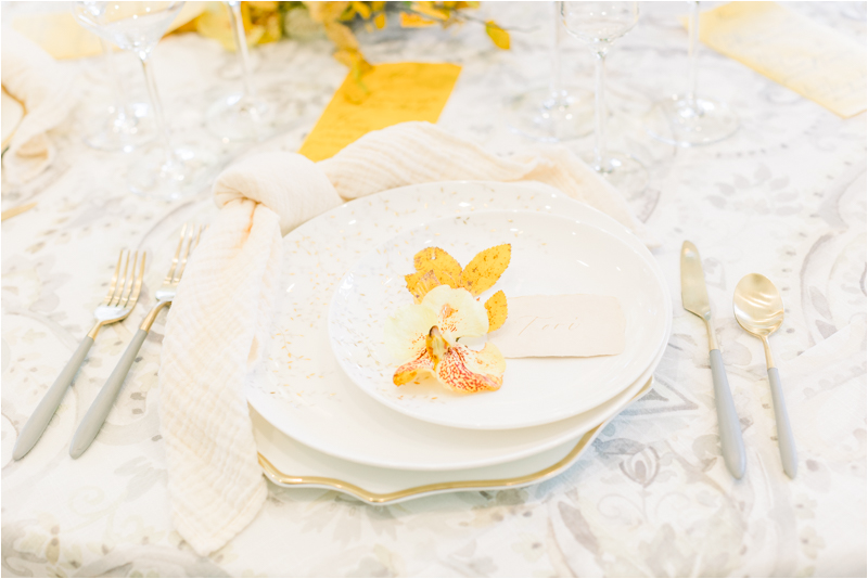 yellow wedding tablescape