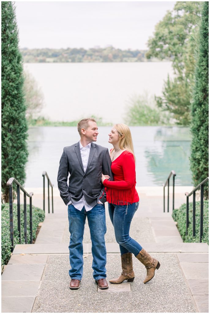 Kimberly and Grant's Fall Engagement at the Dallas Arboretum. 