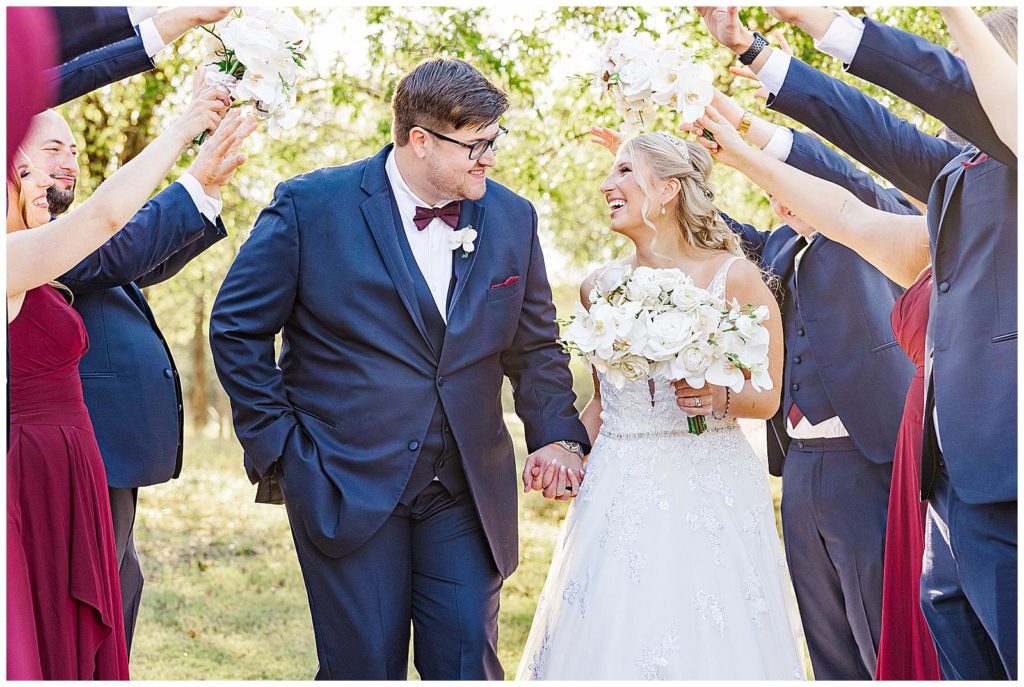 Fall Wedding at Milestone Denton | wedding party