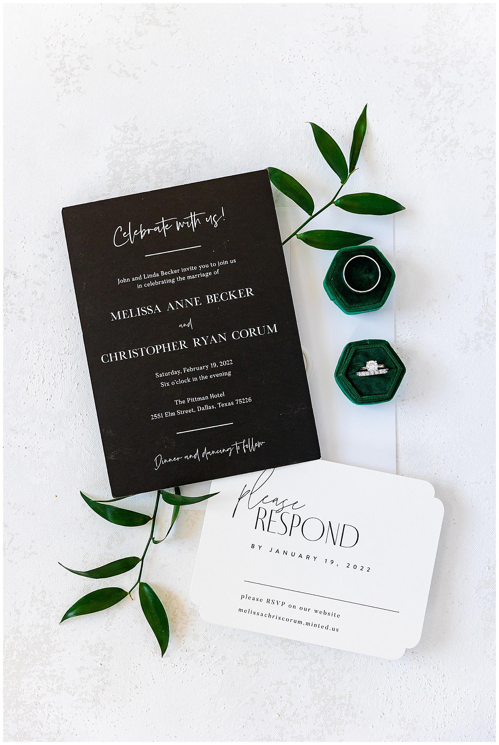 Wedding Invitations | The Pittman Hotel Wedding by Kimberly Harrell Photography | Dallas Wedding Photographer
