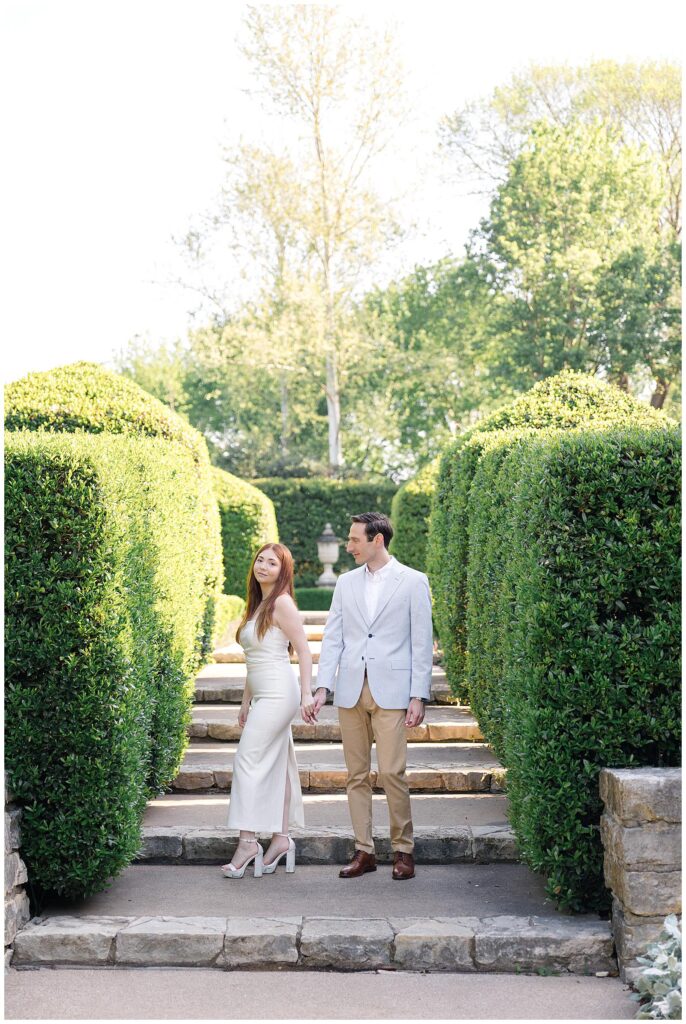 Chilly Spring Engagement Session at the dallas arboretum