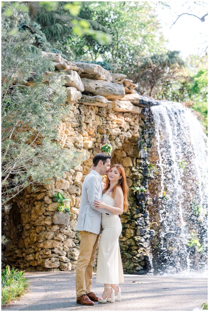 Chilly Spring Engagement Session at the dallas arboretum
